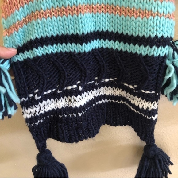 Altar’d State Multicolor Striped Tassel Chunky Knitted Scarf OS - Picture 5 of 7